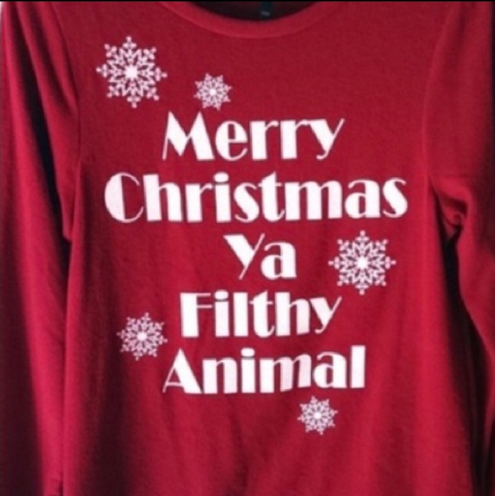 Merry Christmas Ya Filthy Animal Sweatshirt - Picture 2 of 2